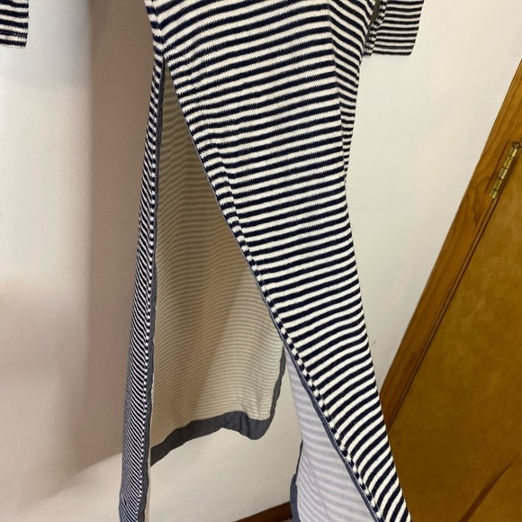 Anthropologie Postmark Striped Cotton Linen Henley Midi Tunic - Picture 5 of 11